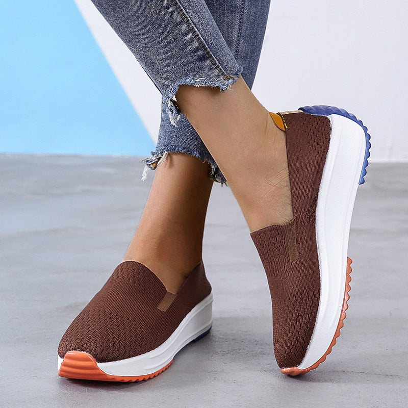 Spring and Autumn New Shoes Women's Single Shoes Comfortable Casual Shoes Large Size Slip-On Shoes