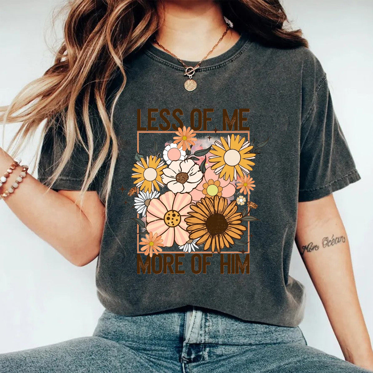 Washed/distressed printed T-shirt