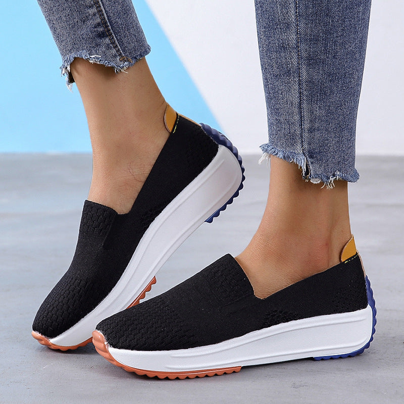 Spring and Autumn New Shoes Women's Single Shoes Comfortable Casual Shoes Large Size Slip-On Shoes