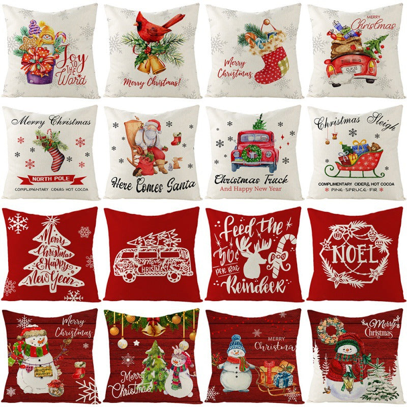 Christmas Pillow Cover Home Festival Decoration Sofa Bedhead Car Pillow