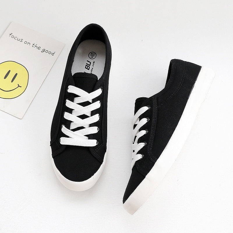 Low Top Small White Shoes for Women's Shoes, Korean Version Canvas Shoes, Simple, Breathable, Comfortable Couple Shoes