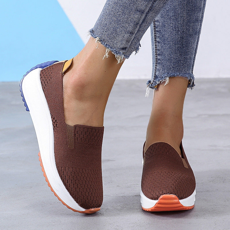 Spring and Autumn New Shoes Women's Single Shoes Comfortable Casual Shoes Large Size Slip-On Shoes