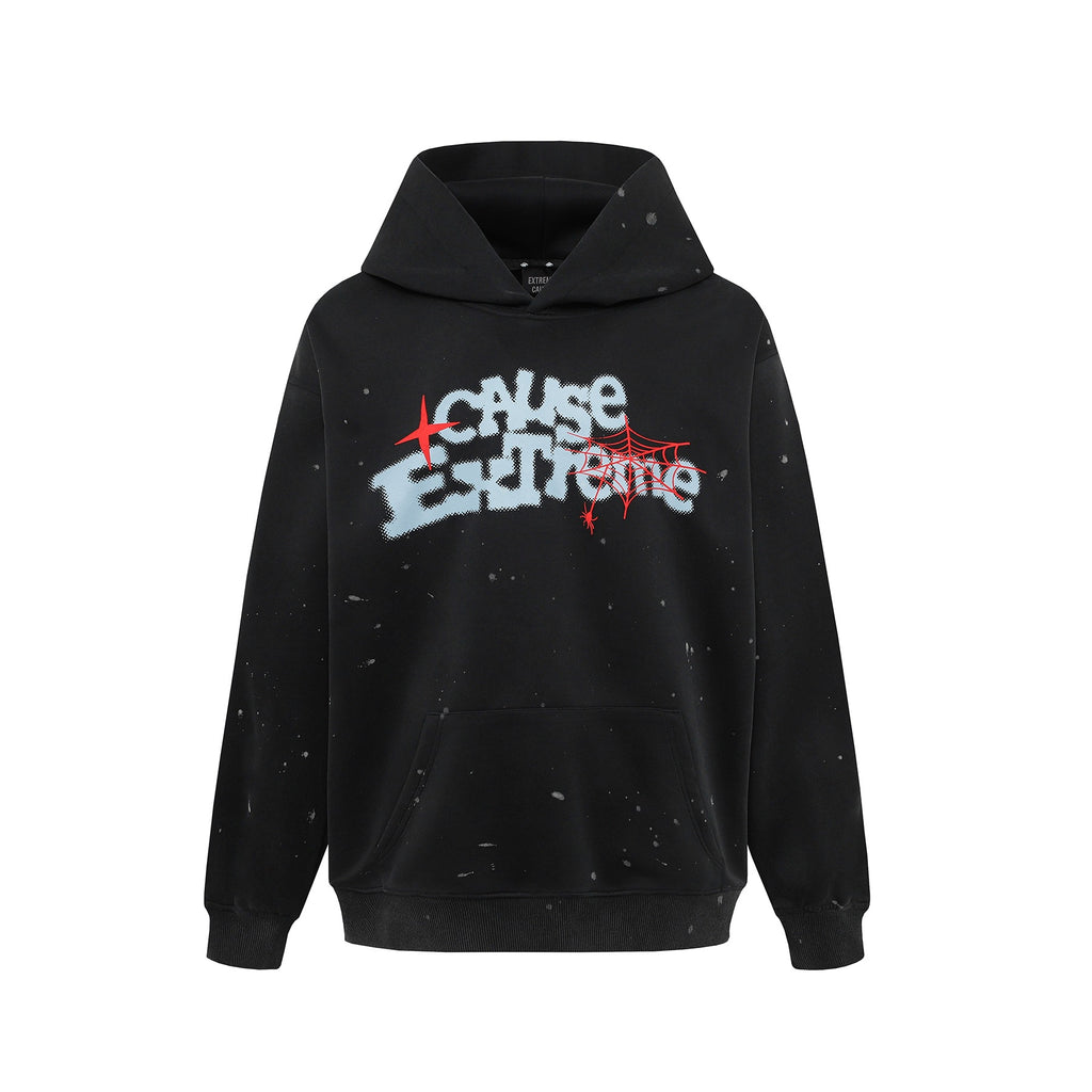 Spider web star letter hoodie