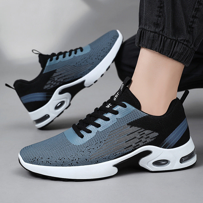 Men's Summer New Flyknit Air Cushion Shoes Cross border Men's Shoes Casual Shoes Sports Shoes Breathable Running Shoes