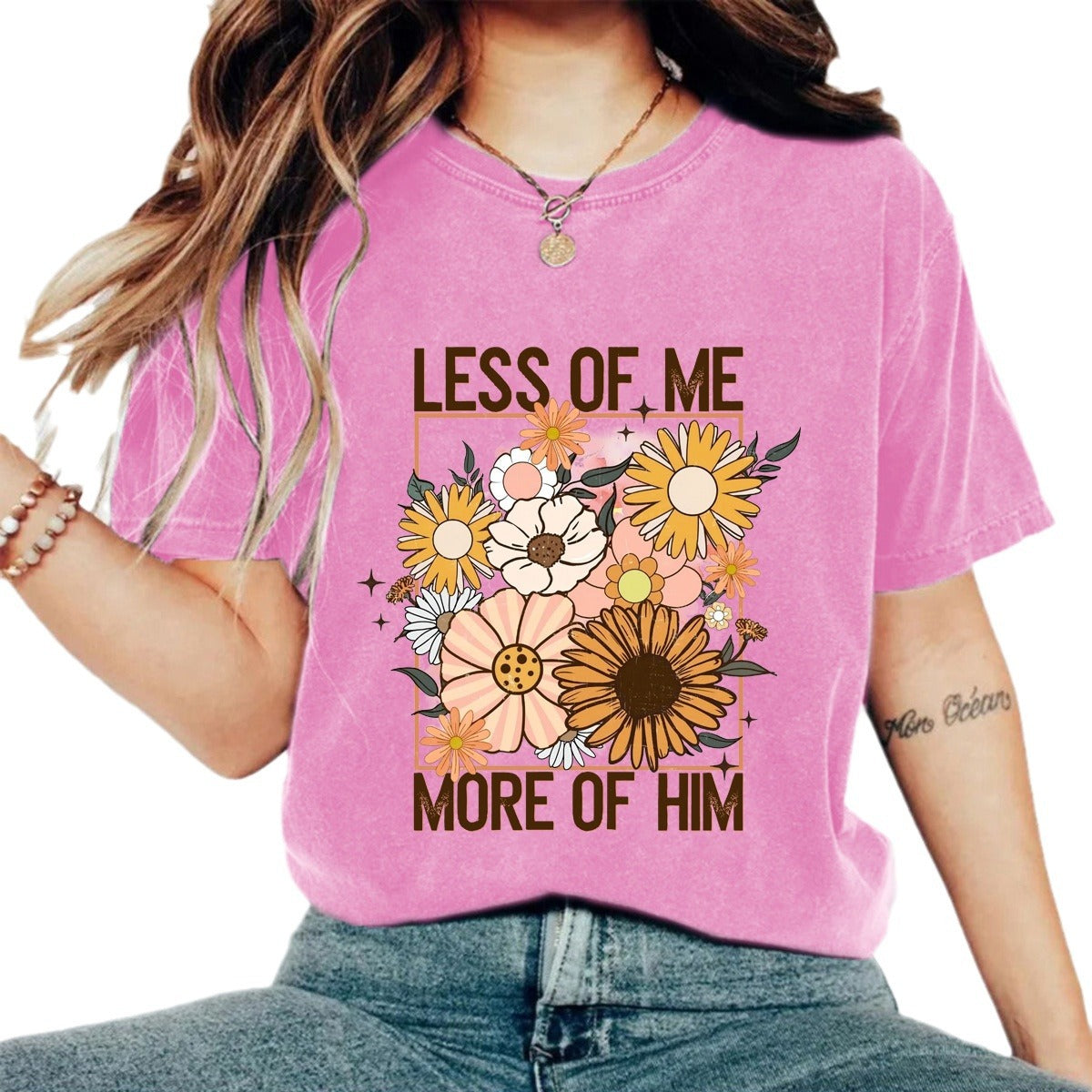 Washed/distressed printed T-shirt