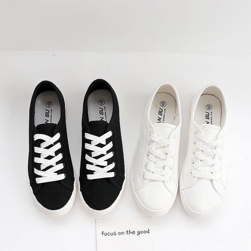 Low Top Small White Shoes for Women's Shoes, Korean Version Canvas Shoes, Simple, Breathable, Comfortable Couple Shoes