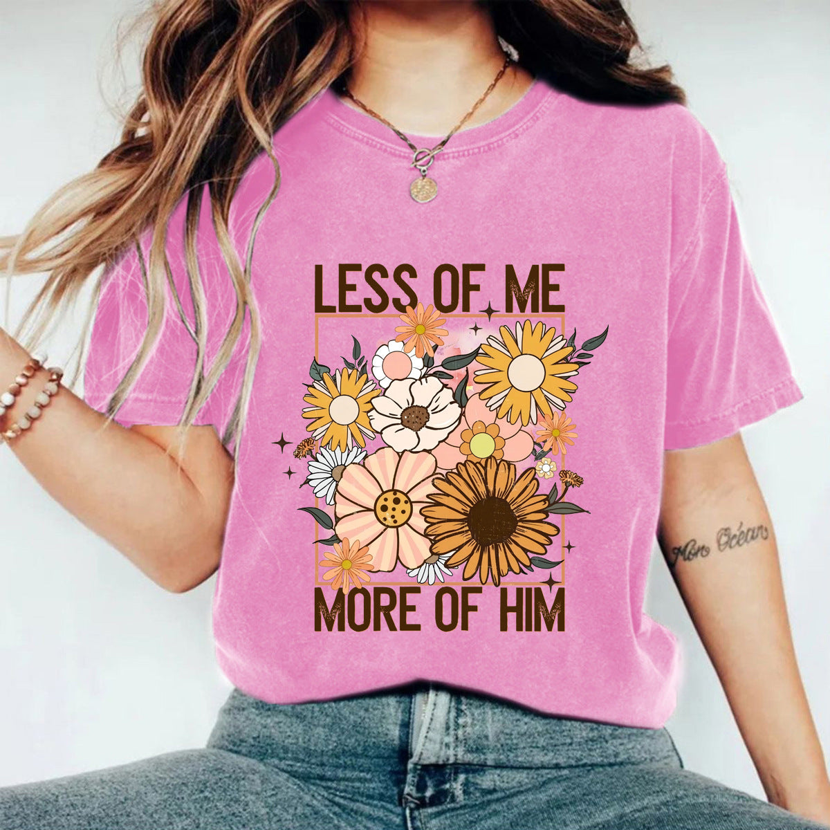 Washed/distressed printed T-shirt