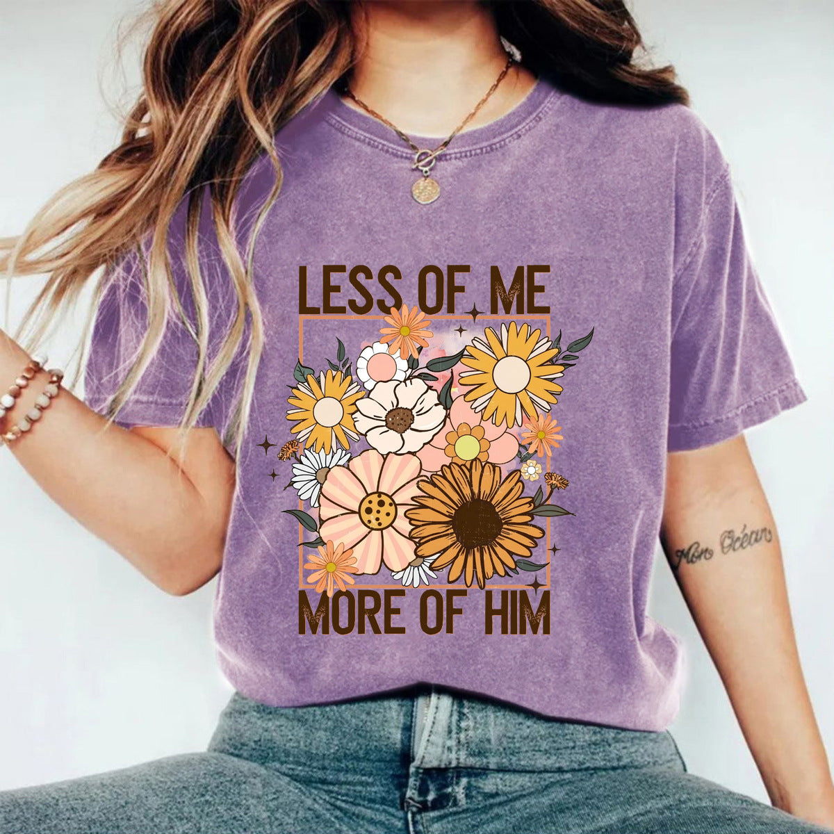 Washed/distressed printed T-shirt
