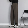 High street black casual suit pants for men