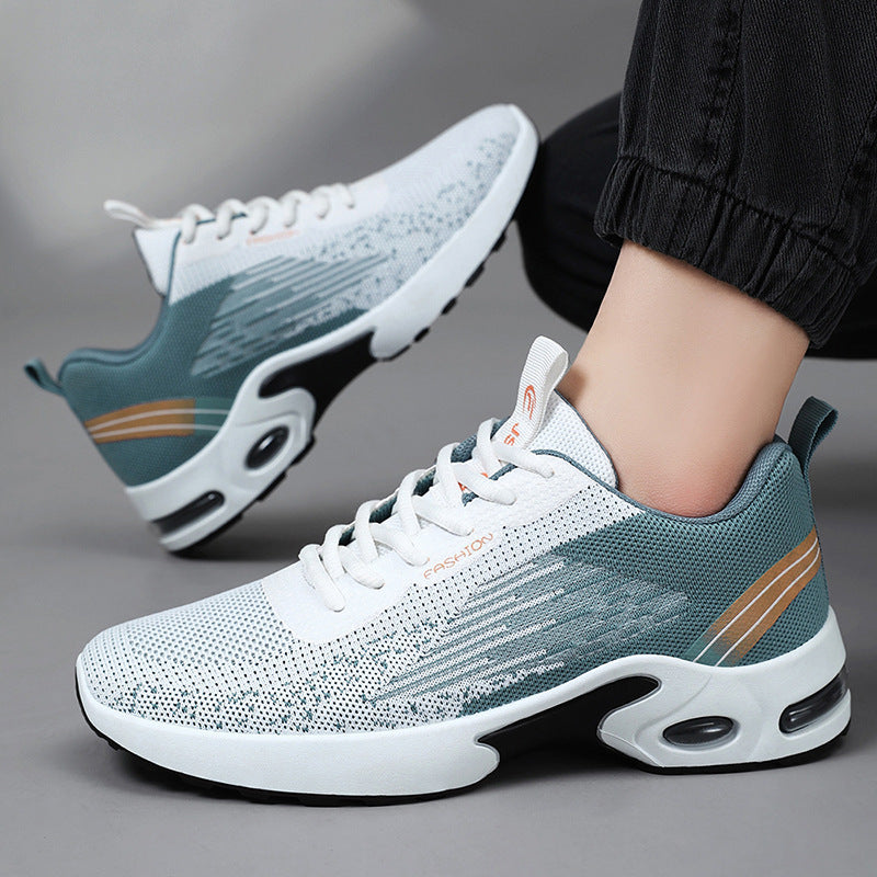 Men's Summer New Flyknit Air Cushion Shoes Cross border Men's Shoes Casual Shoes Sports Shoes Breathable Running Shoes
