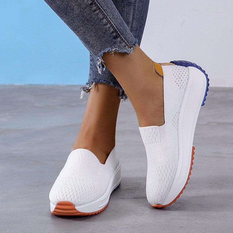 Spring and Autumn New Shoes Women's Single Shoes Comfortable Casual Shoes Large Size Slip-On Shoes
