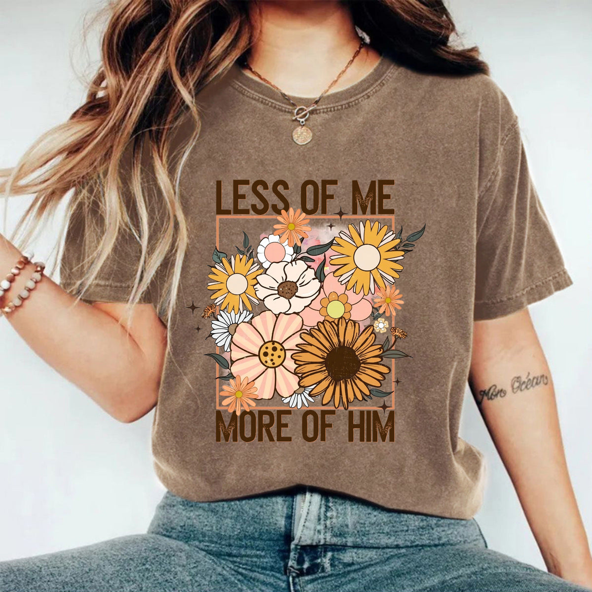 Washed/distressed printed T-shirt