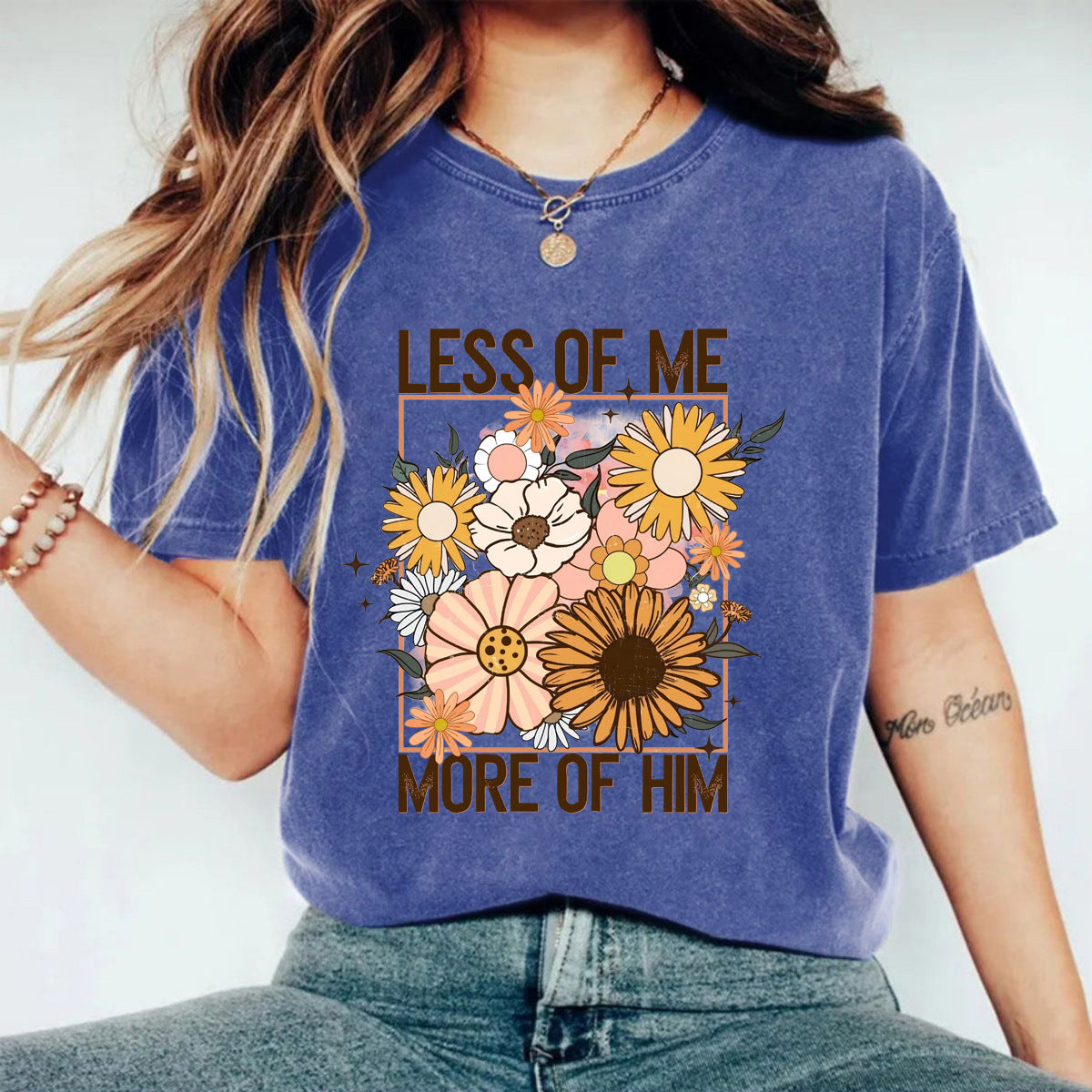 Washed/distressed printed T-shirt