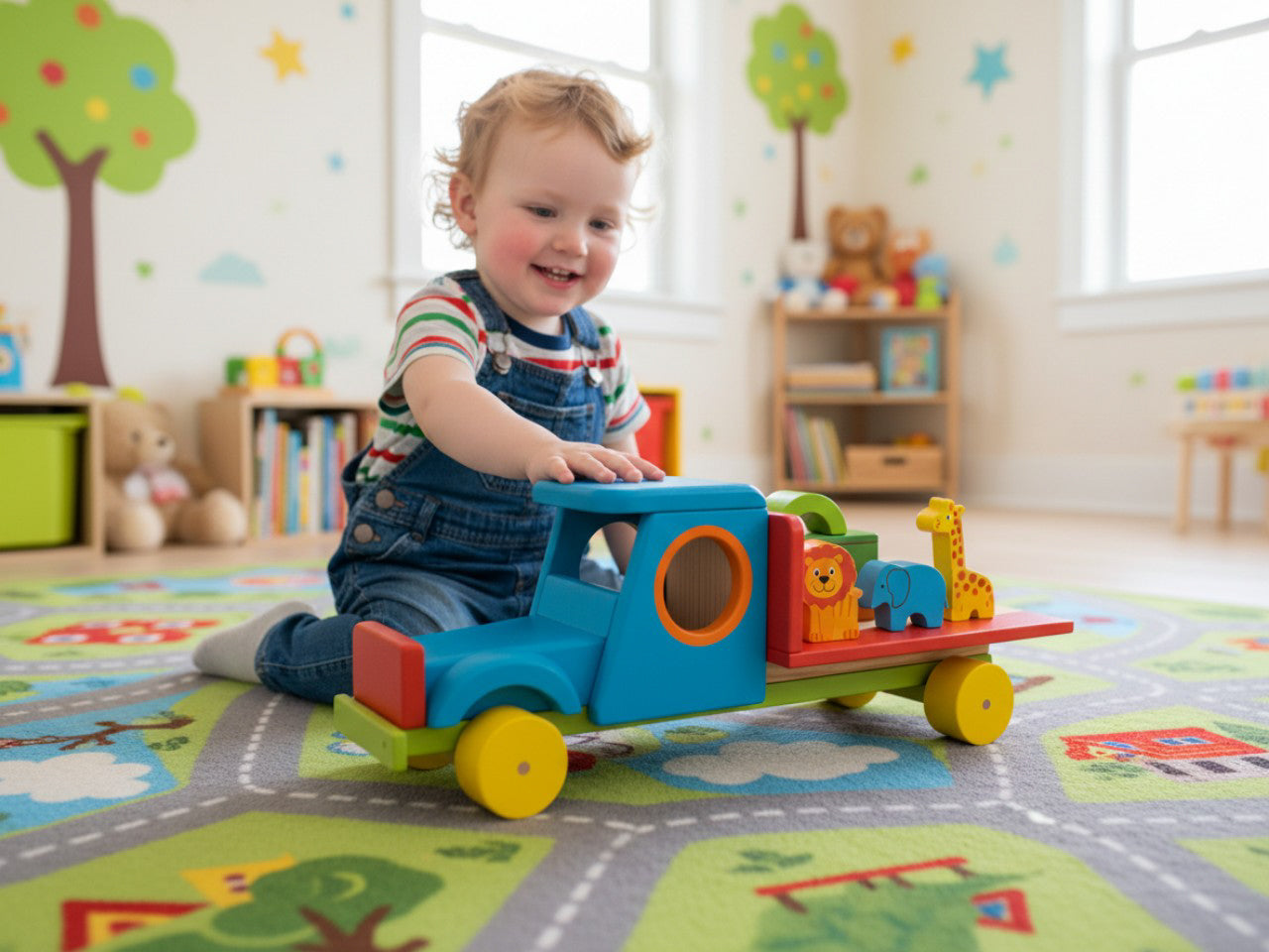 Toddler Pick- up truck made from Natural wood