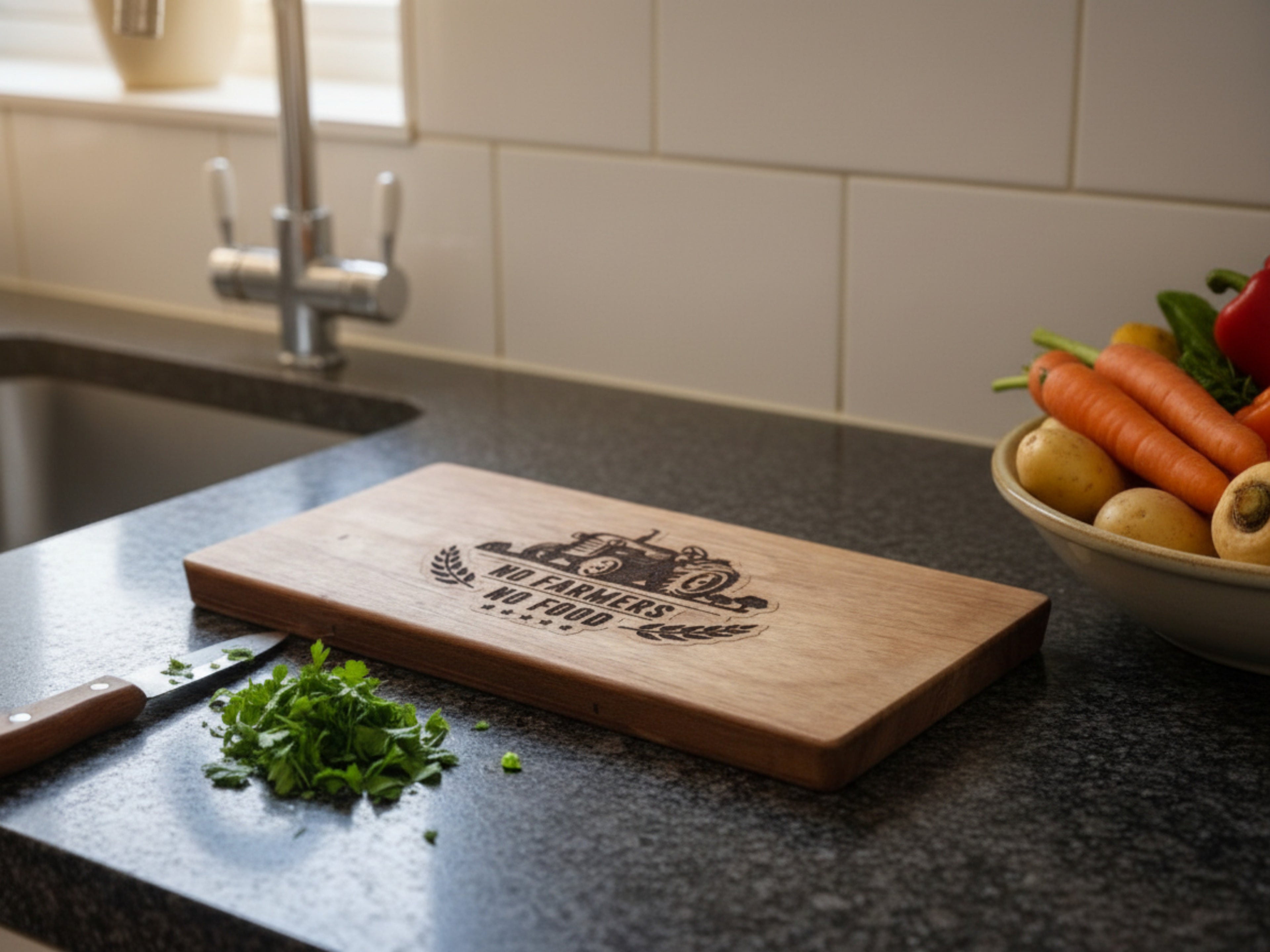 No farmer No food Chopping board